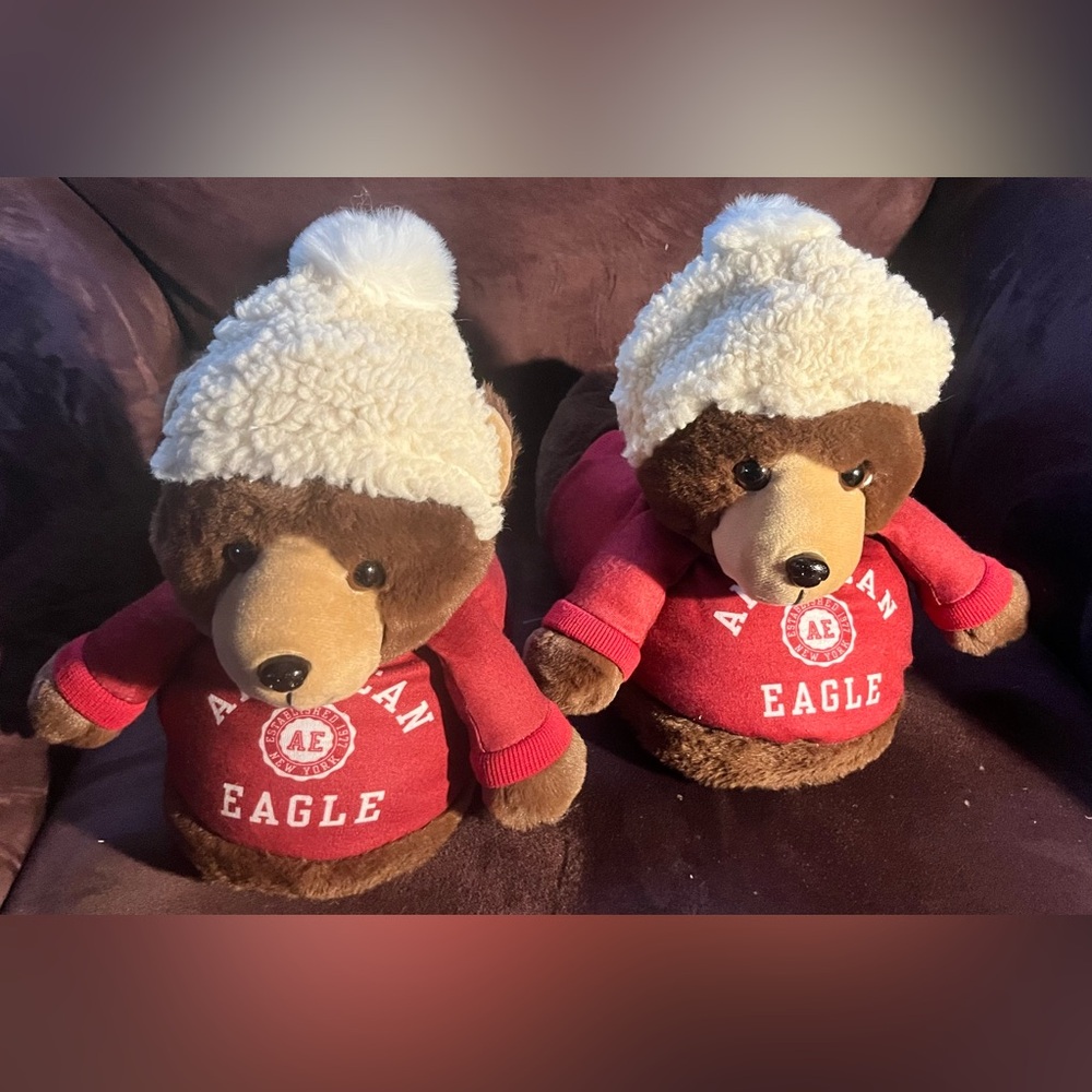 American Eagle Teddy Bear Slippers Size M/L Limited Edition Fits 8, 8.5, 9